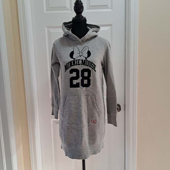 Uniqlo x Disney Minnie Mouse Sweatshirt Dress Women's Medium Hoodie Grey Tunic - Picture 1 of 12